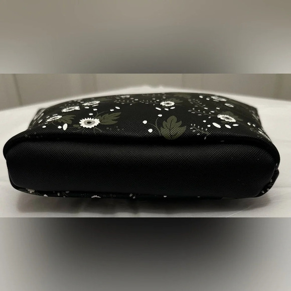 Dabney Lee Black Floral Zip Top Cosmetic Makeup Bag - Picture 2 of 3